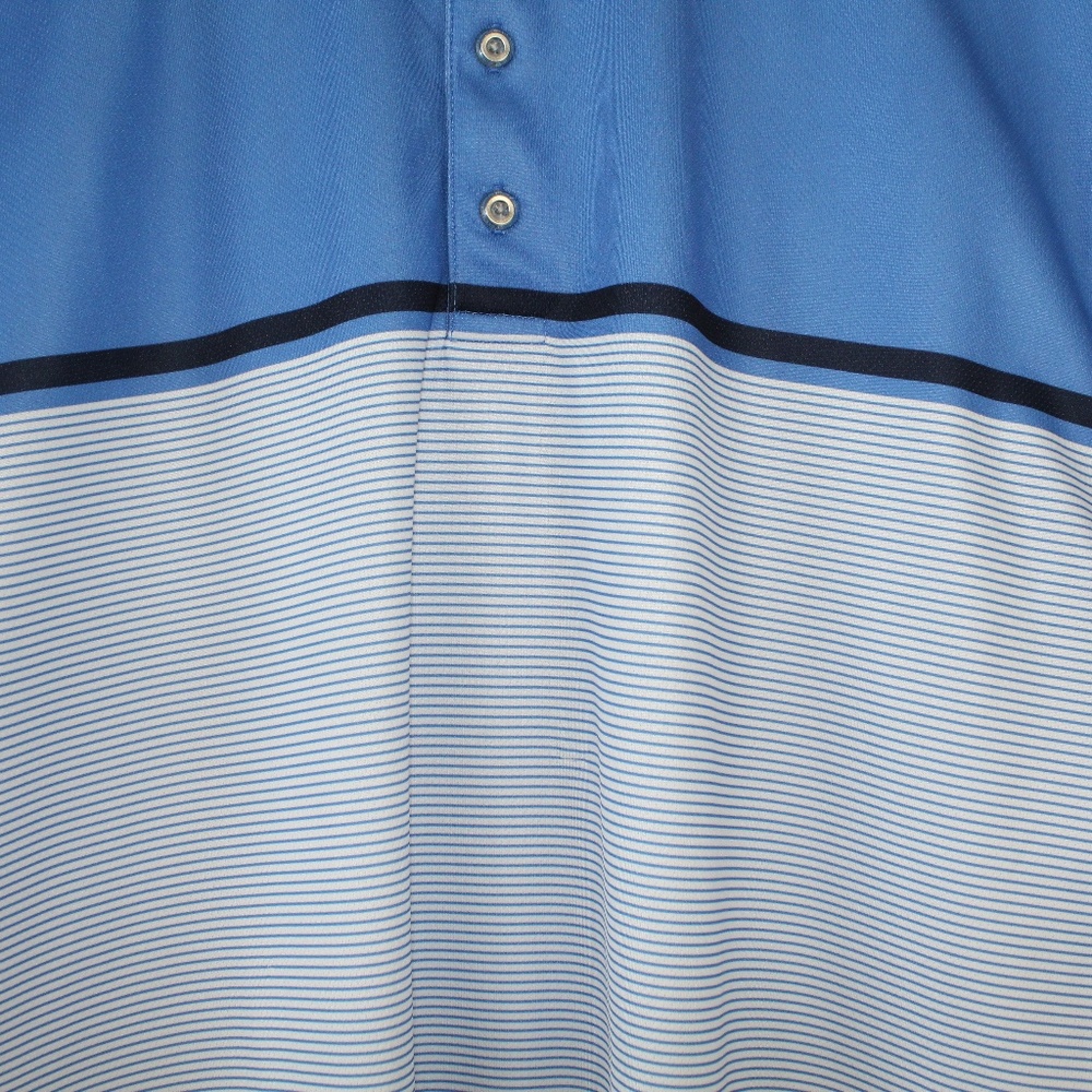 Tour Collection Men's Blue Striped Polo Shirt - Picture 3 of 7